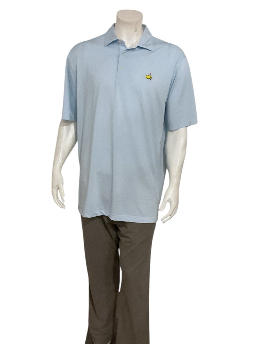 Masters Men’s Blue Striped Golf Polo Shirt